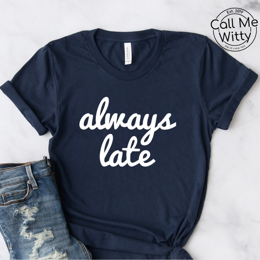 Womens Funny Graphic Tee T Shirt Top Navy - Picture 1 of 5